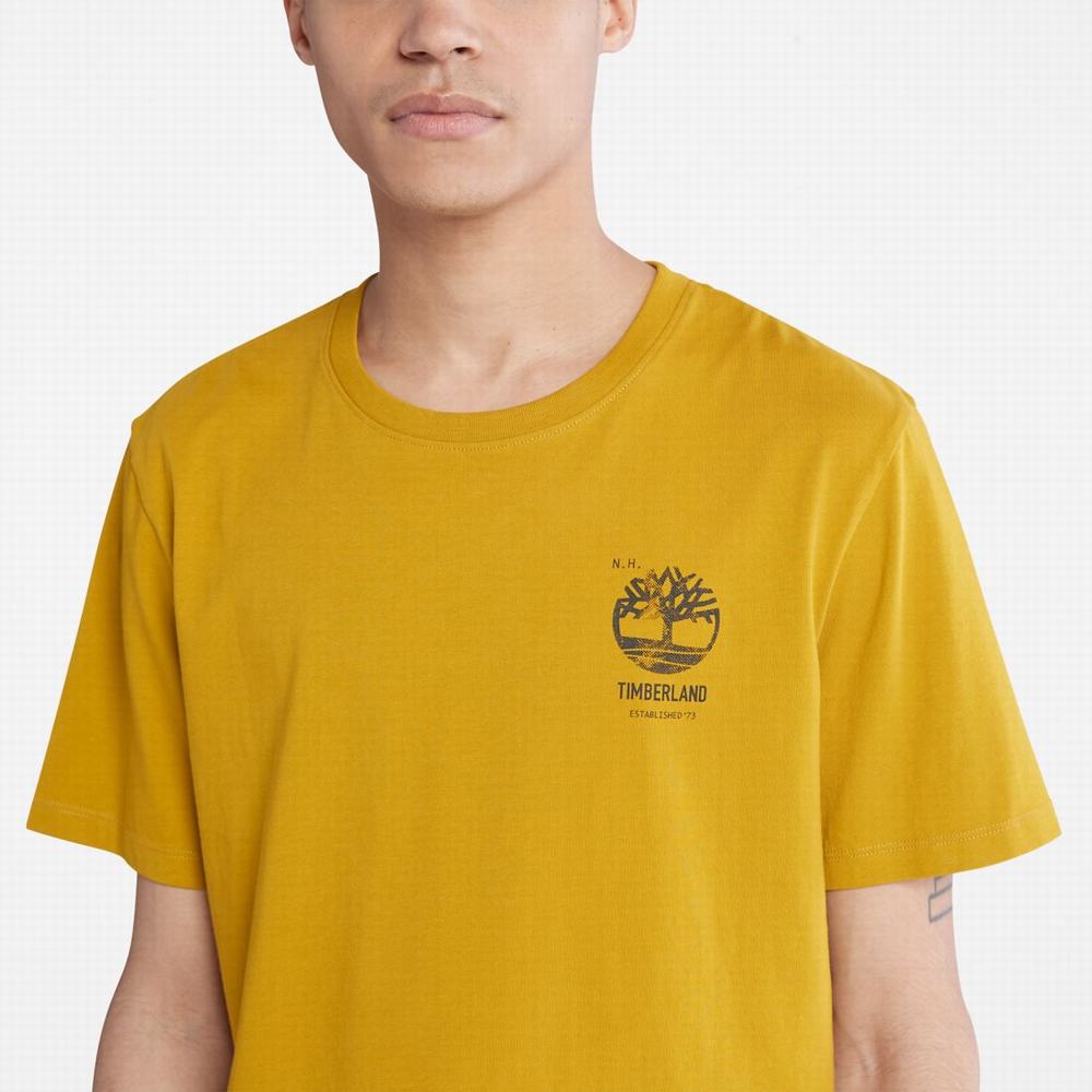 Timberland Back-Graphic Tişört Erkek Hardal Sarısı | TR-0129Y