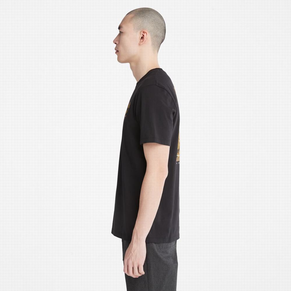 Timberland Back-Graphic Tişört Erkek Siyah | TR-1938U