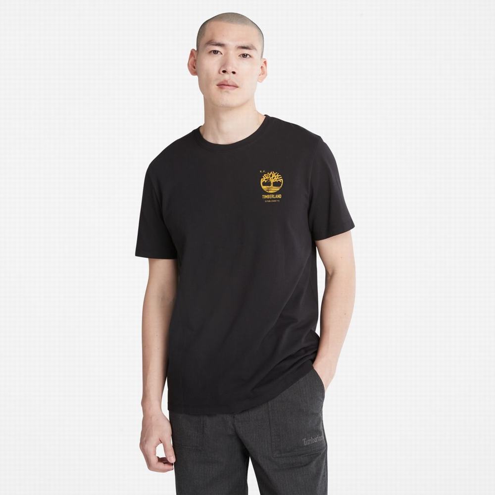 Timberland Back-Graphic Tişört Erkek Siyah | TR-1938U