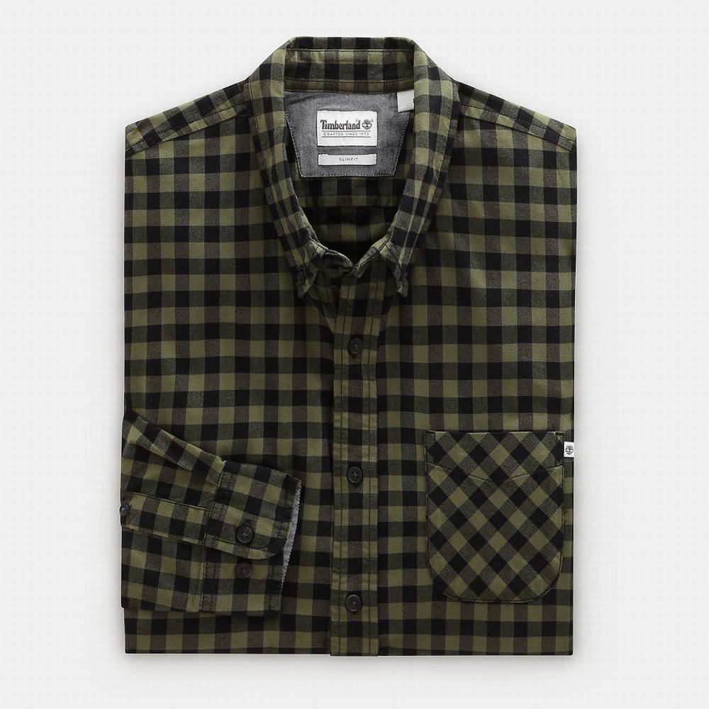 Timberland Back River Slim Check Gömlek Erkek Yeşil | TR-2835F