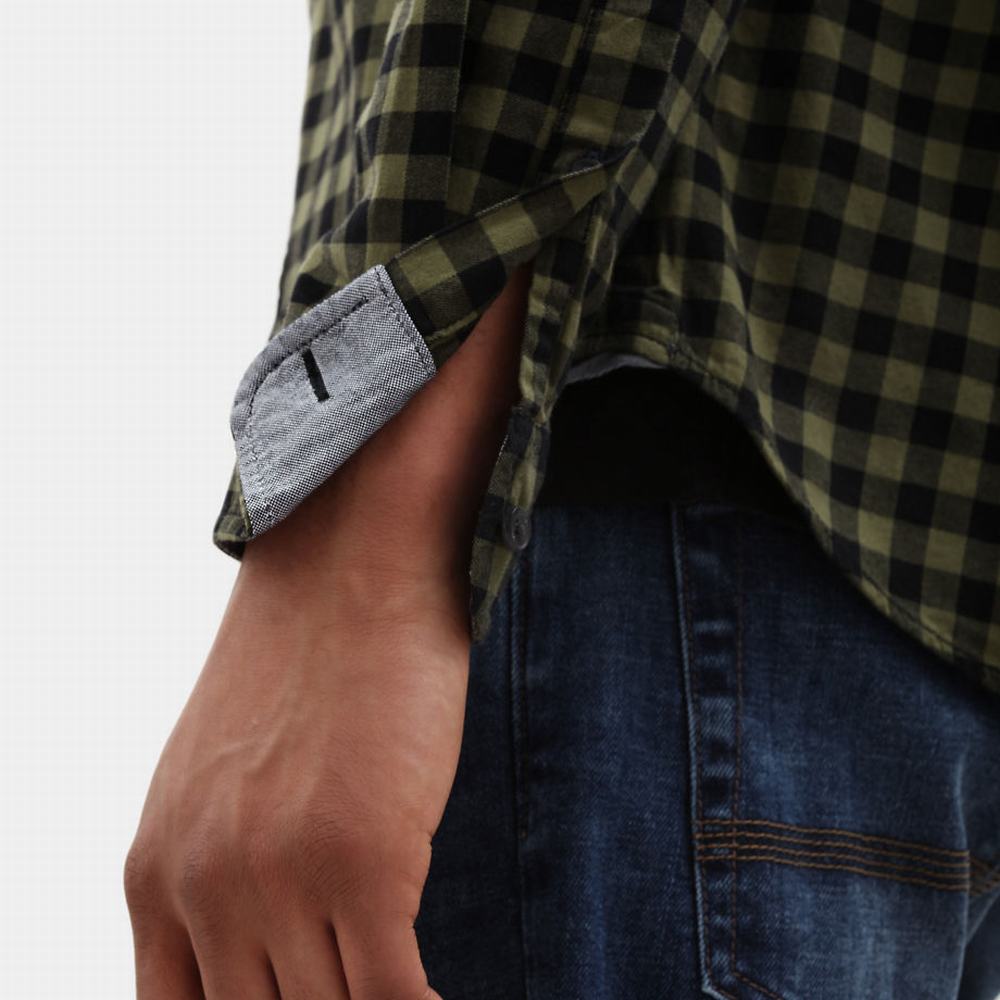 Timberland Back River Slim Check Gömlek Erkek Yeşil | TR-2835F