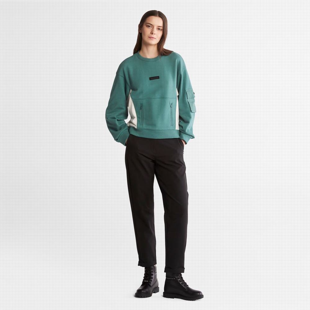 Timberland Batwing Crewneck Tişörtü Kadın Koyu Yeşil | TR-0423E