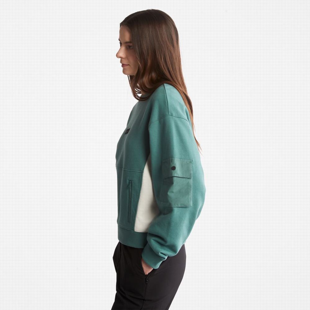 Timberland Batwing Crewneck Tişörtü Kadın Koyu Yeşil | TR-0423E