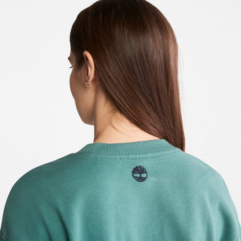 Timberland Batwing Crewneck Tişörtü Kadın Koyu Yeşil | TR-0423E