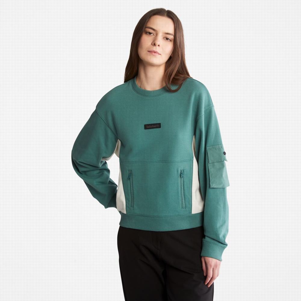Timberland Batwing Crewneck Tişörtü Kadın Koyu Yeşil | TR-0423E