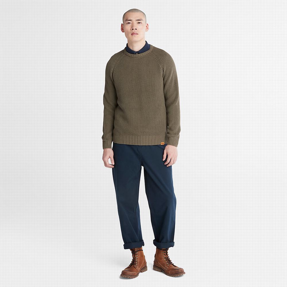Timberland Beards Brook Crew-Neck Kazak Erkek Koyu Yeşil | TR-6297S
