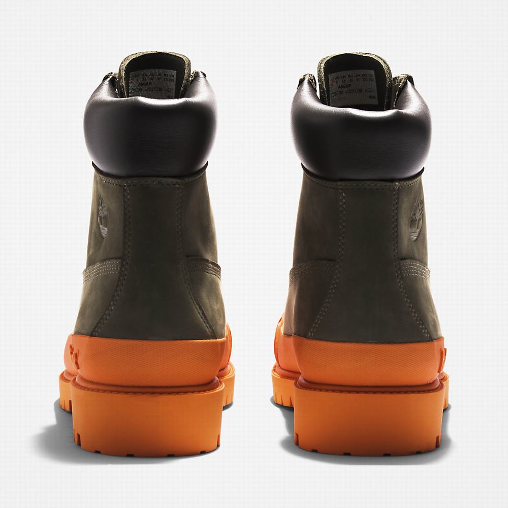 Timberland Bee Line x Timberland® 6 Inch Rubber Burunlu Bot Kadın Koyu Yeşil Turuncu | TR-5693Y