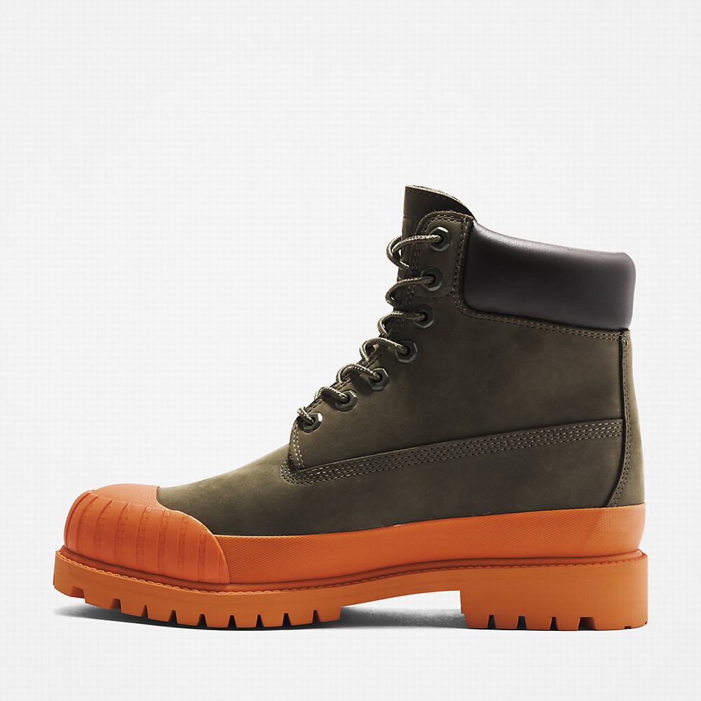 Timberland Bee Line x Timberland® 6 Inch Rubber Burunlu Bot Kadın Koyu Yeşil Turuncu | TR-5693Y