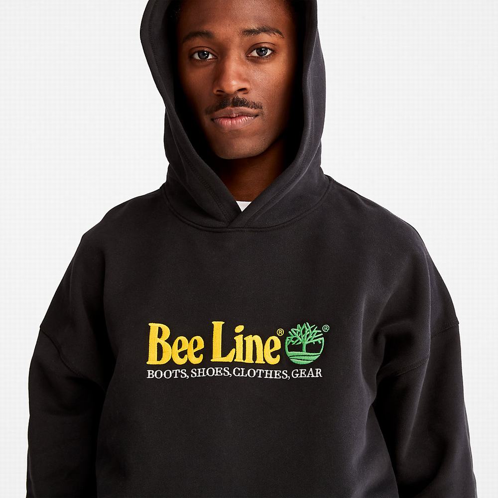 Timberland Bee Line x Timberland® Logo Kapüşonlu Sweatshirt Erkek Siyah | TR-5720T