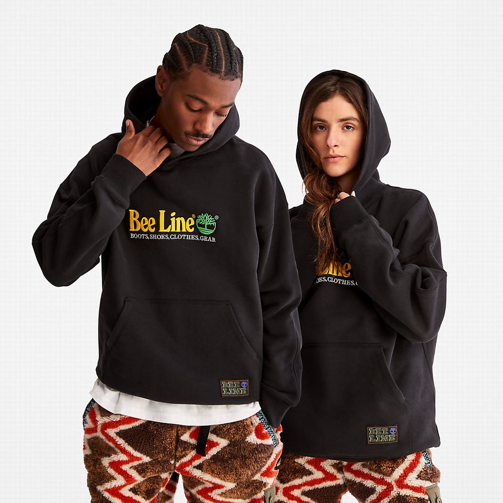Timberland Bee Line x Timberland® Logo Kapüşonlu Sweatshirt Erkek Siyah | TR-5720T