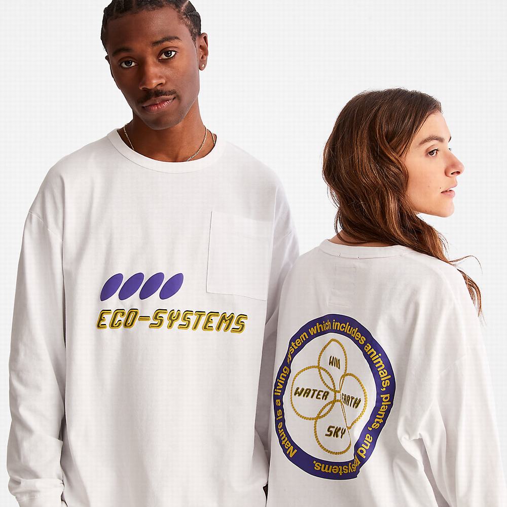 Timberland Bee Line x Timberland® Long-sleeved Tişört Erkek Beyaz | TR-2438W