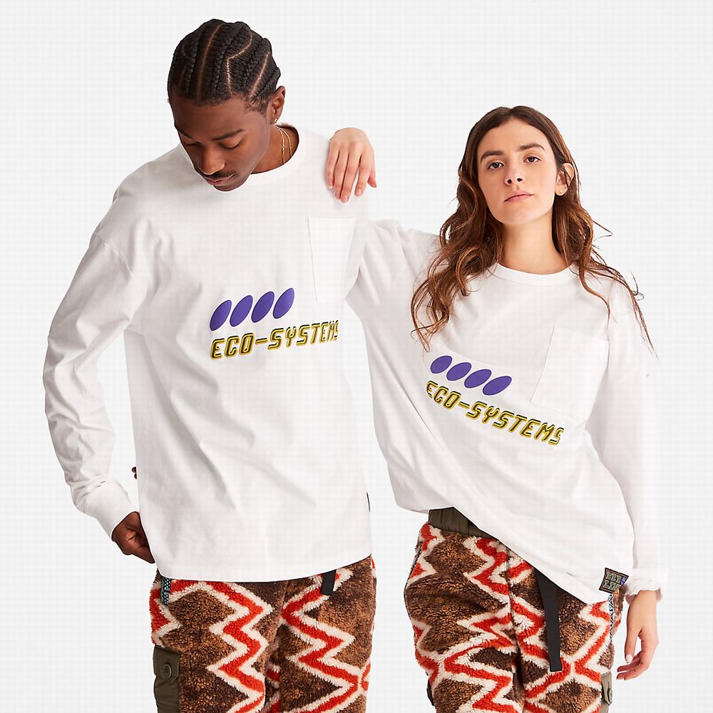 Timberland Bee Line x Timberland® Long-sleeved Tişört Erkek Beyaz | TR-2438W