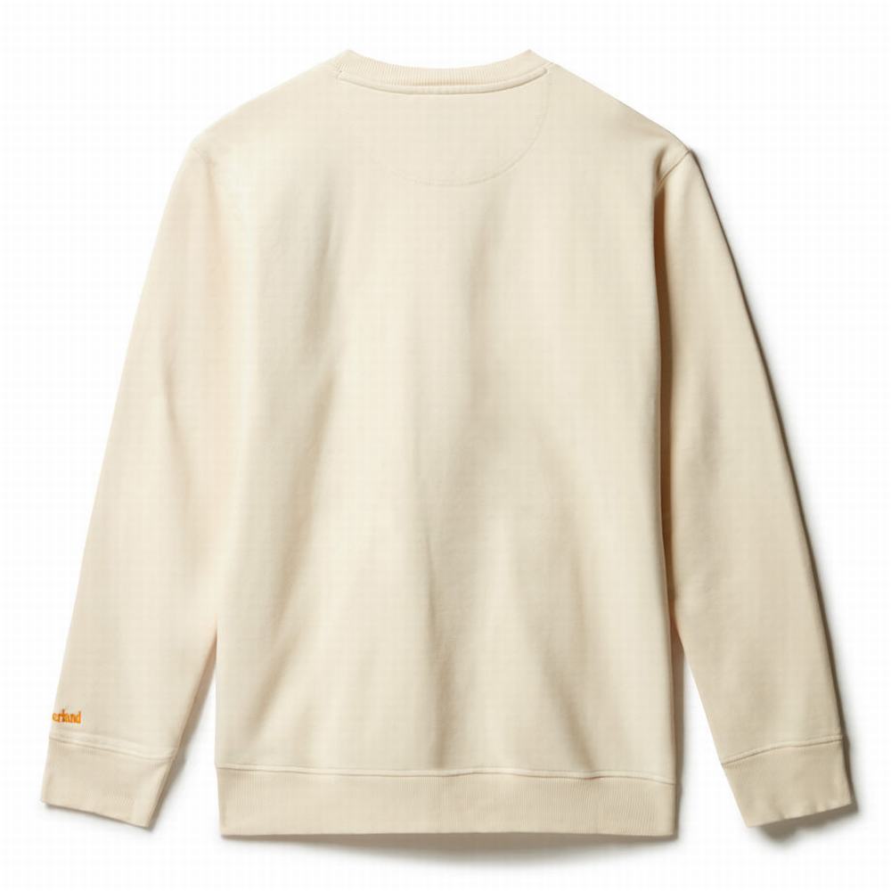 Timberland Boot-Logo Crewneck Tişörtü Erkek Beyaz | TR-4783N