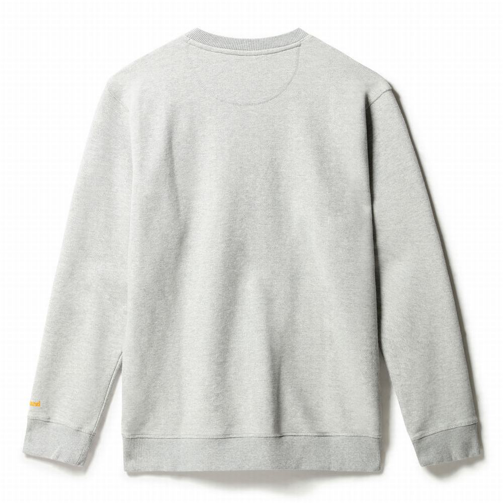 Timberland Boot-Logo Crewneck Tişörtü Erkek Gri | TR-9068M