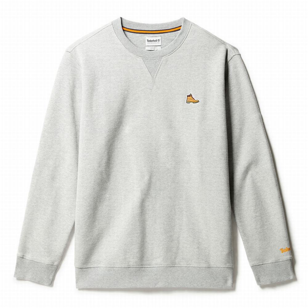 Timberland Boot-Logo Crewneck Tişörtü Erkek Gri | TR-9068M