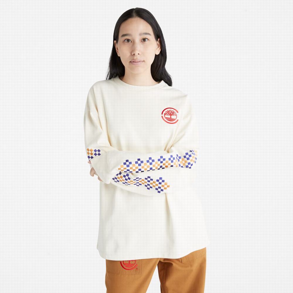 Timberland CLOT x Timberland Long-Sleeve Tişört Kadın Beyaz | TR-8471Z
