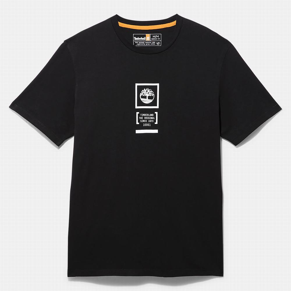 Timberland Camo Logo Tişört Erkek Siyah | TR-0279W