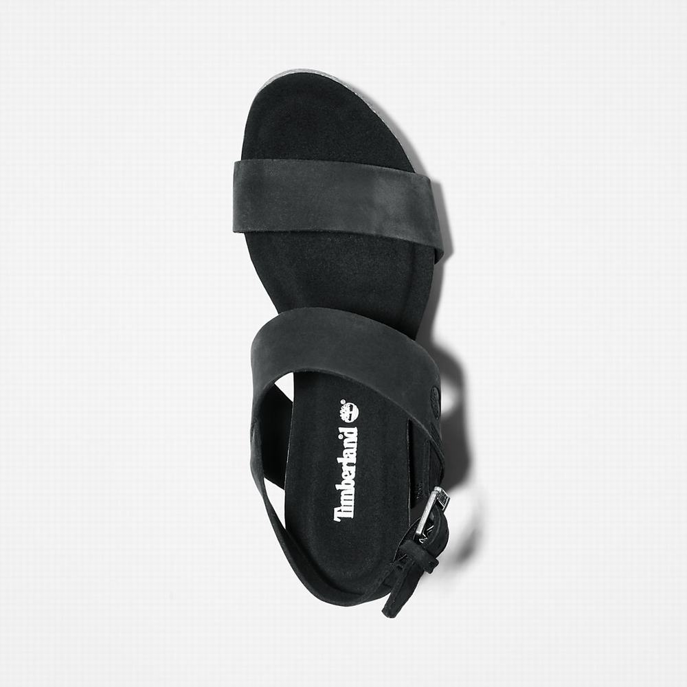 Timberland Capri Sunset Wedge Sandalet Kadın Siyah | TR-0865M