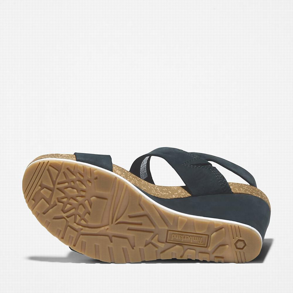 Timberland Capri Sunset Wedge Sandalet Kadın Siyah | TR-0865M