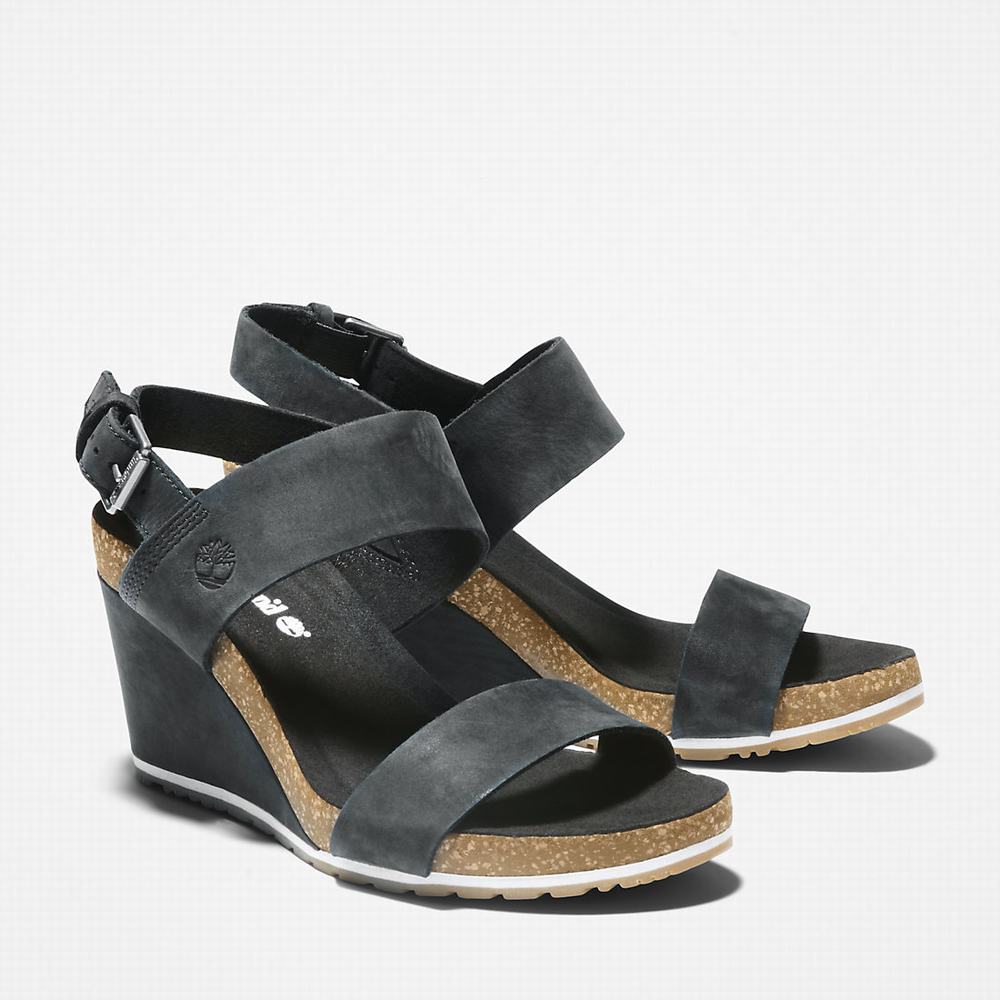Timberland Capri Sunset Wedge Sandalet Kadın Siyah | TR-0865M