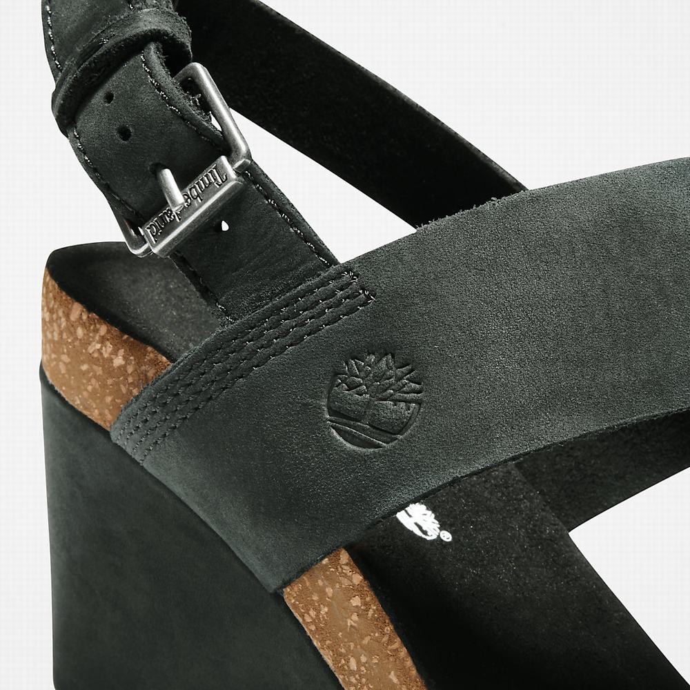 Timberland Capri Sunset Wedge Sandalet Kadın Siyah | TR-0865M