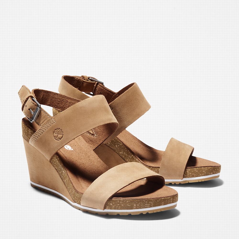 Timberland Capri Sunset Wedge Sandalet Kadın Açık Kahverengi | TR-1053Q