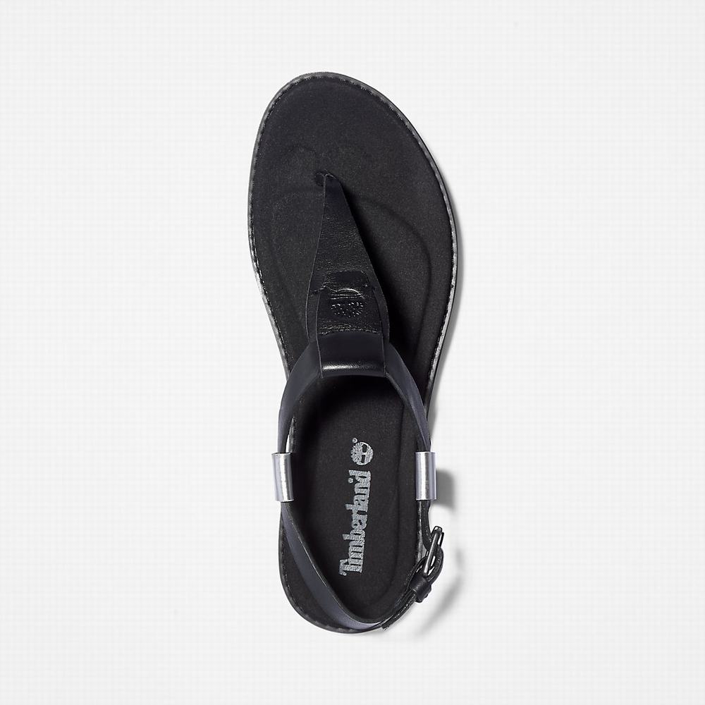 Timberland Chicago Riverside Tanga Sandalet Kadın Siyah | TR-3982P
