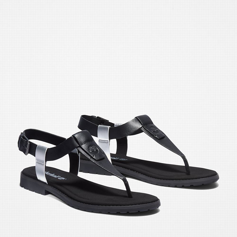 Timberland Chicago Riverside Tanga Sandalet Kadın Siyah | TR-3982P