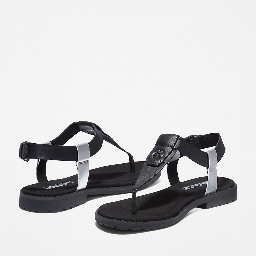 Timberland Chicago Riverside Tanga Sandalet Kadın Siyah | TR-3982P