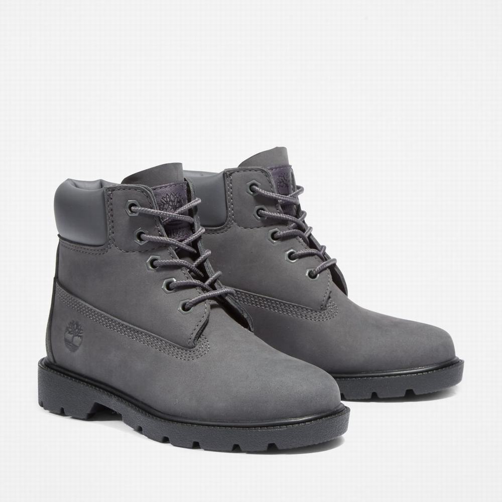 Timberland Classic 6-Inch Waterproof Bot Çocuk Koyu Gri | TR-3649T