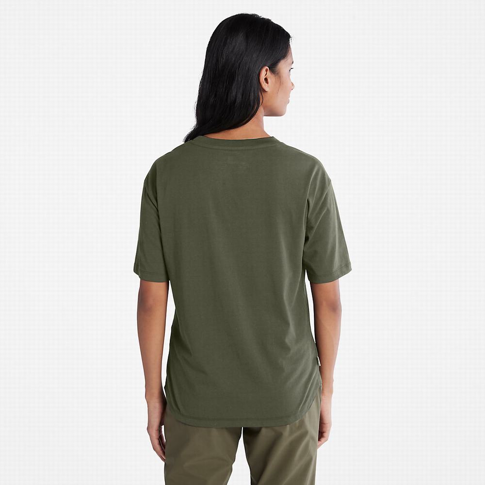 Timberland Classic Crew Tişört Kadın Yeşil | TR-2479J