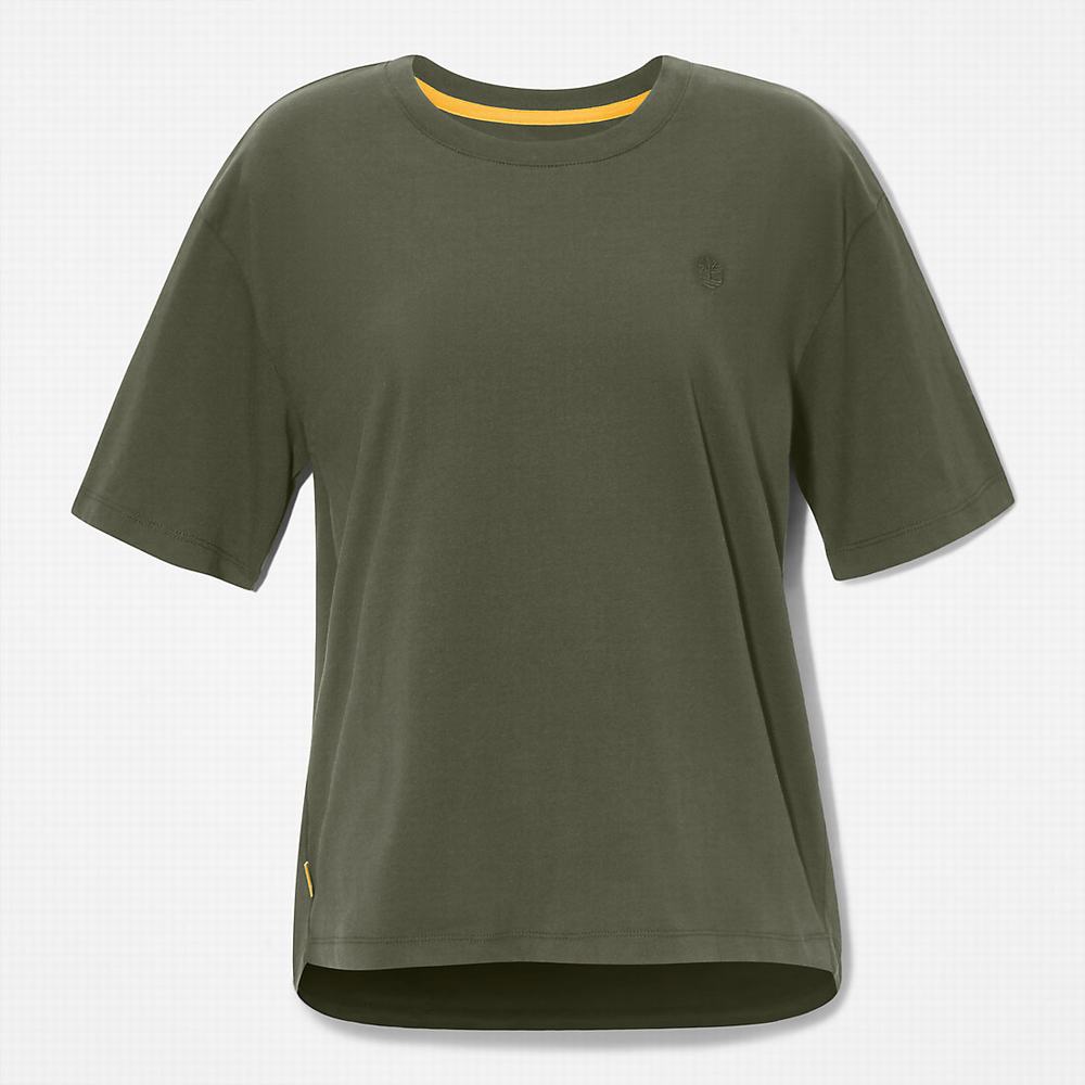 Timberland Classic Crew Tişört Kadın Yeşil | TR-2479J