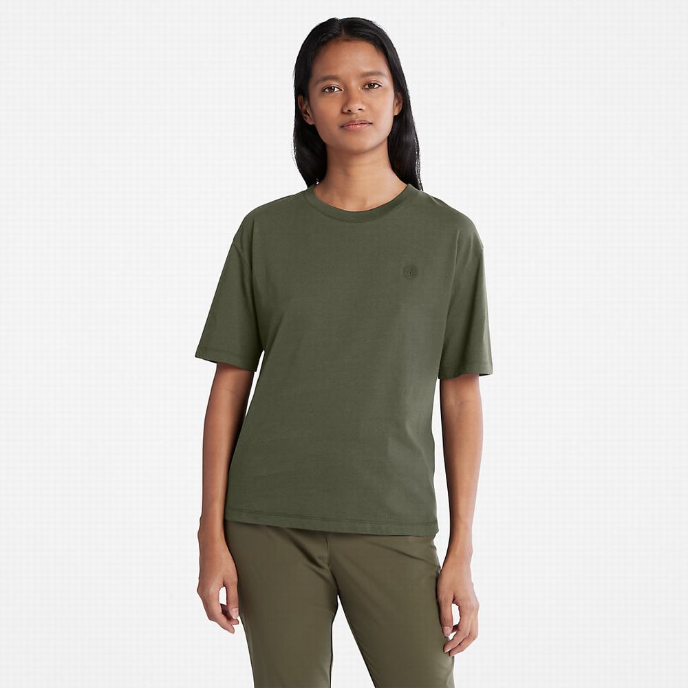 Timberland Classic Crew Tişört Kadın Yeşil | TR-2479J