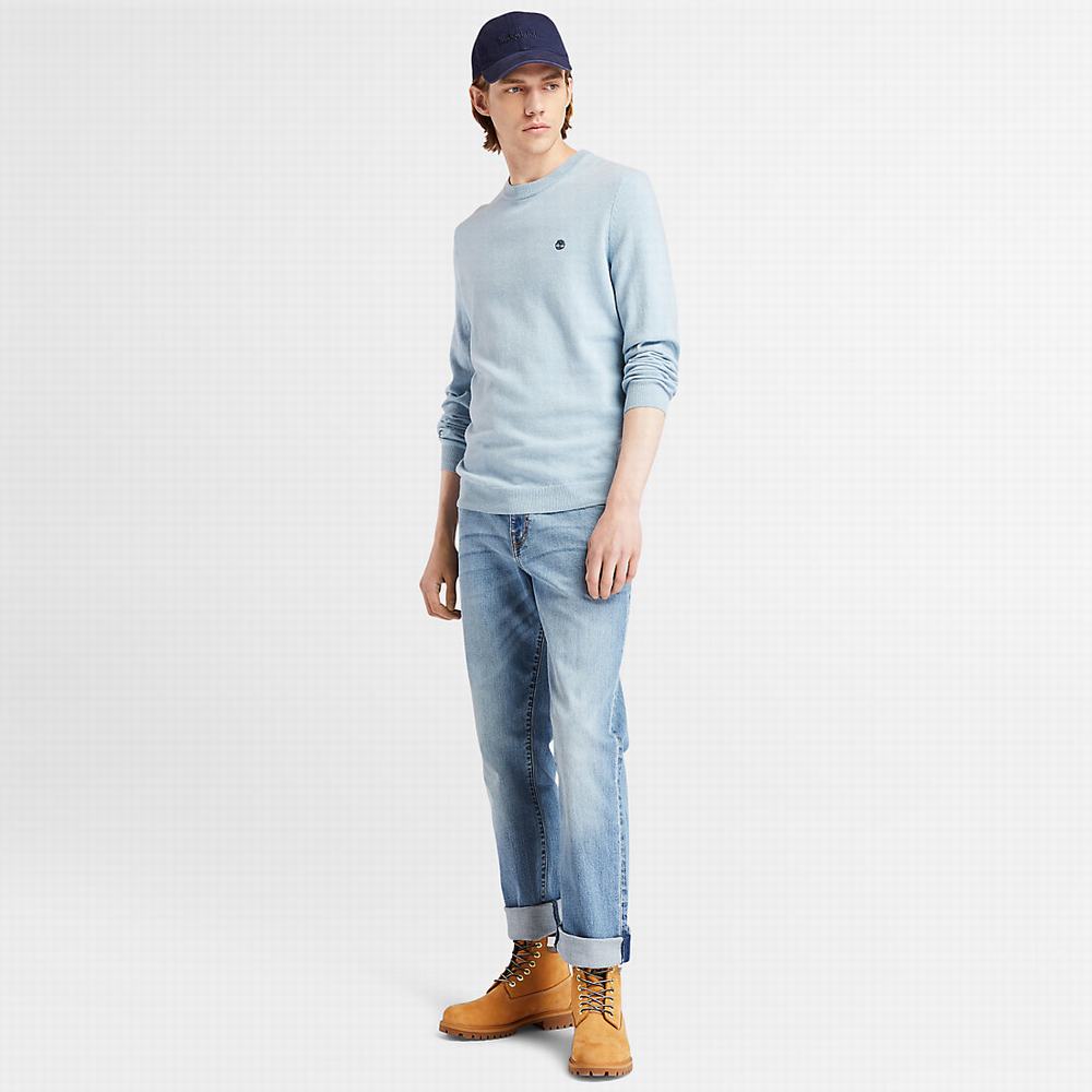 Timberland Cohas Brook Crewneck Kazak Erkek Açık Mavi | TR-1265B