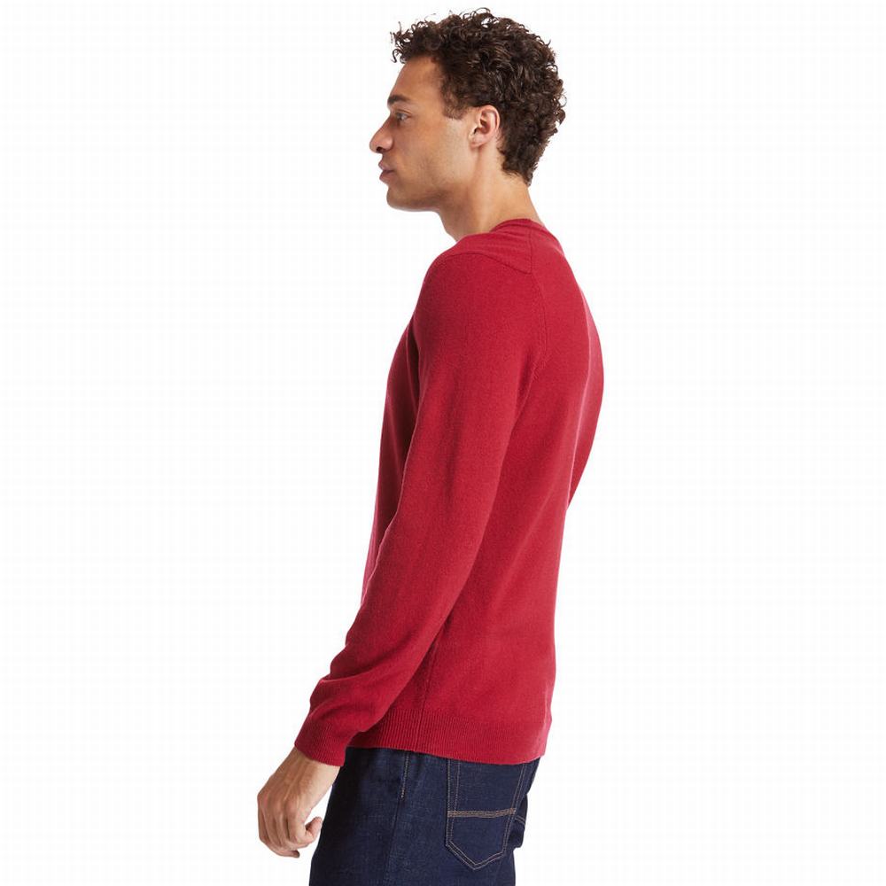 Timberland Cohas Brook Crewneck Kazak Erkek Kırmızı | TR-2653Q