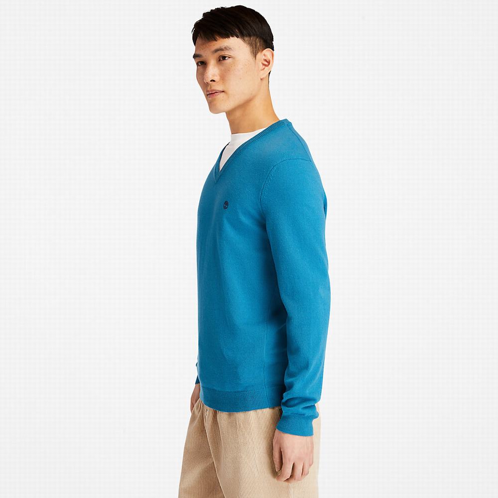 Timberland Cohas Brook V-Neck Kazak Erkek Mavi | TR-3578G