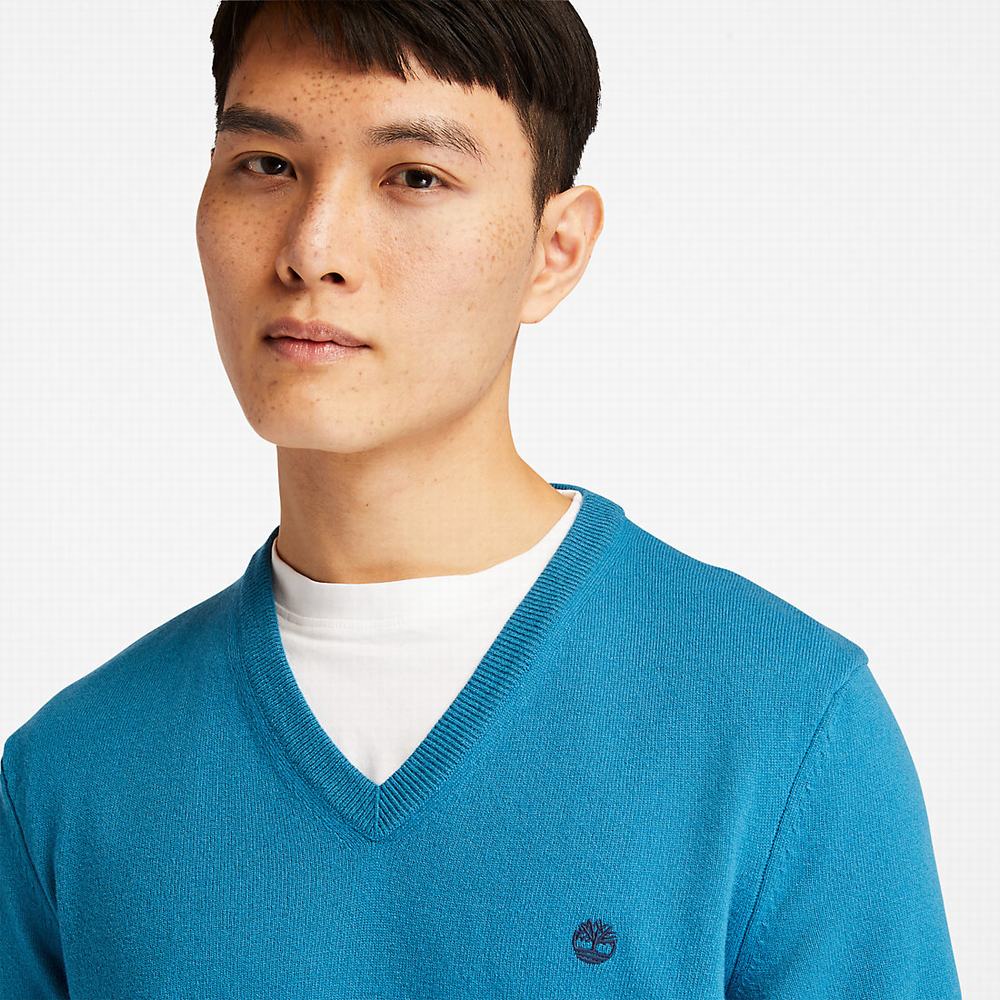 Timberland Cohas Brook V-Neck Kazak Erkek Mavi | TR-3578G
