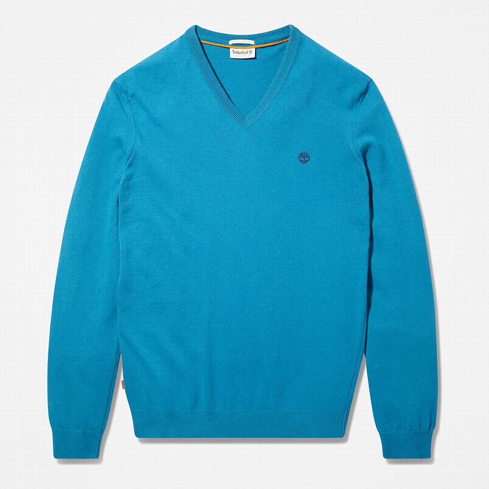 Timberland Cohas Brook V-Neck Kazak Erkek Mavi | TR-3578G