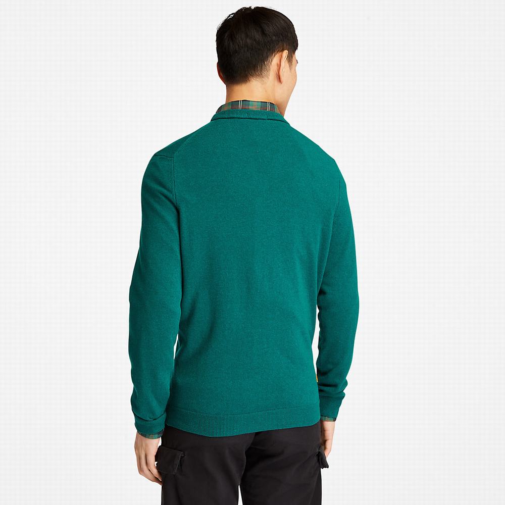 Timberland Cohas Brook V-Neck Kazak Erkek Yeşil | TR-7654F
