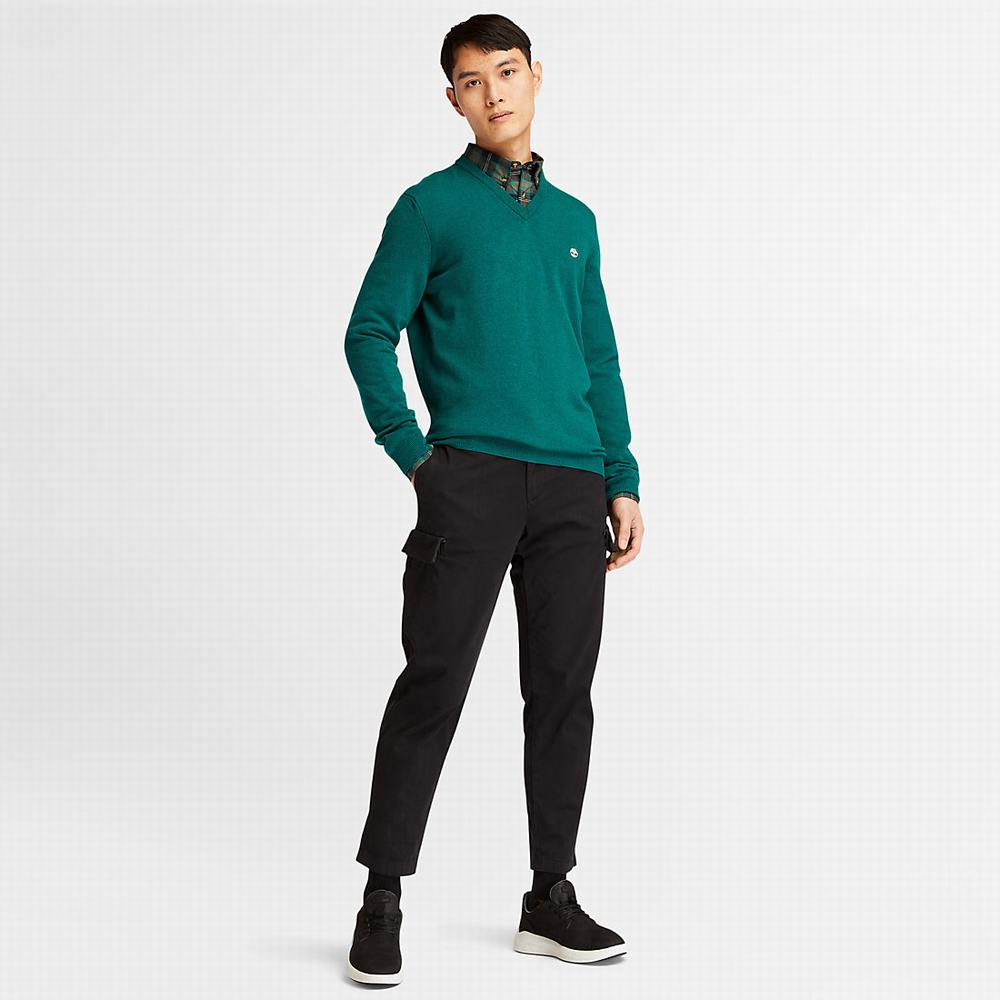 Timberland Cohas Brook V-Neck Kazak Erkek Yeşil | TR-7654F