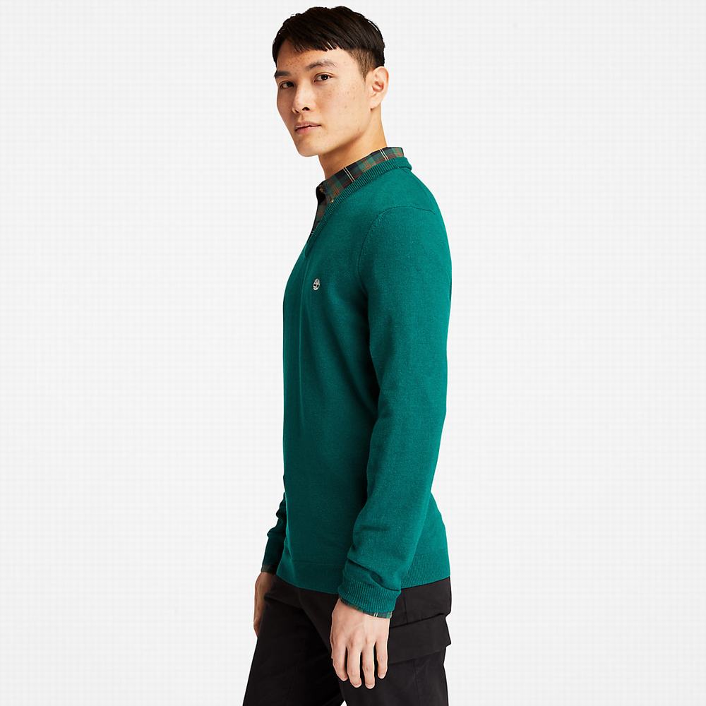Timberland Cohas Brook V-Neck Kazak Erkek Yeşil | TR-7654F