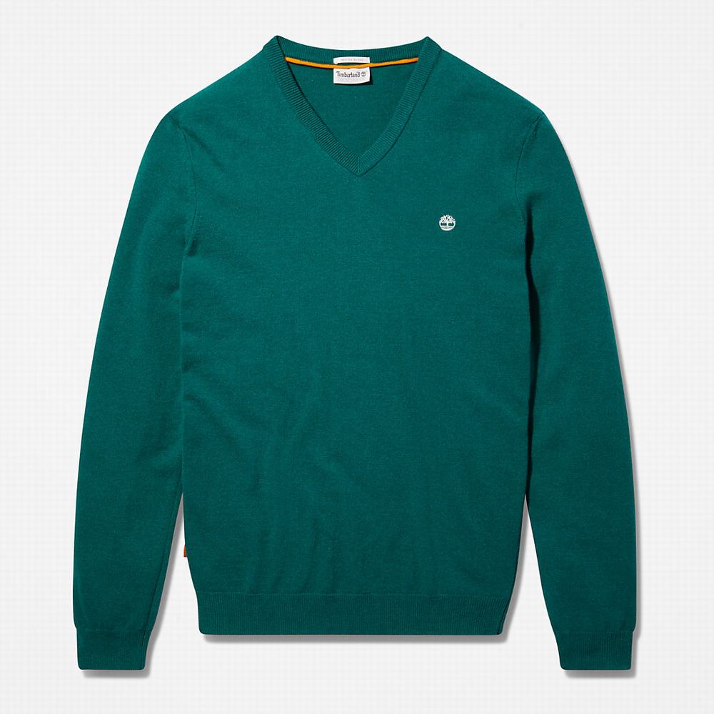 Timberland Cohas Brook V-Neck Kazak Erkek Yeşil | TR-7654F