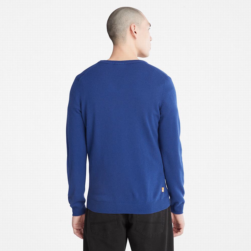 Timberland Cohas Brook V-Neck Süveter Erkek Koyu Mavi | TR-1756T