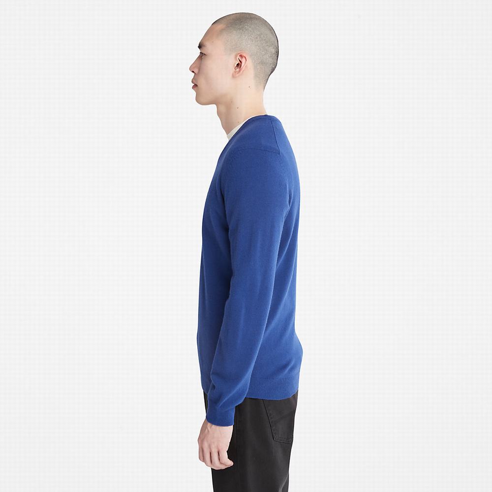 Timberland Cohas Brook V-Neck Süveter Erkek Koyu Mavi | TR-1756T