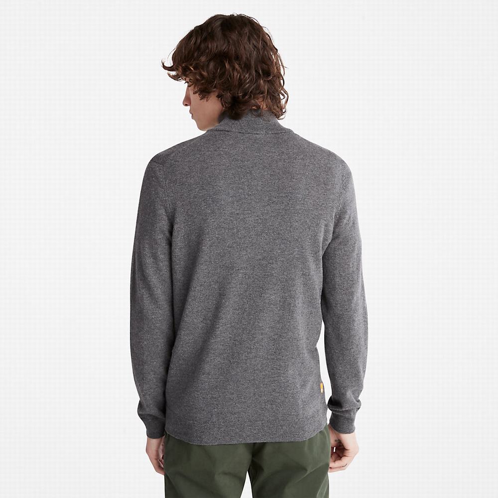 Timberland Cohas Brook Zip-neck Kazak Erkek Koyu Gri | TR-0578J