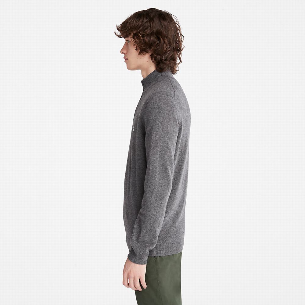 Timberland Cohas Brook Zip-neck Kazak Erkek Koyu Gri | TR-0578J