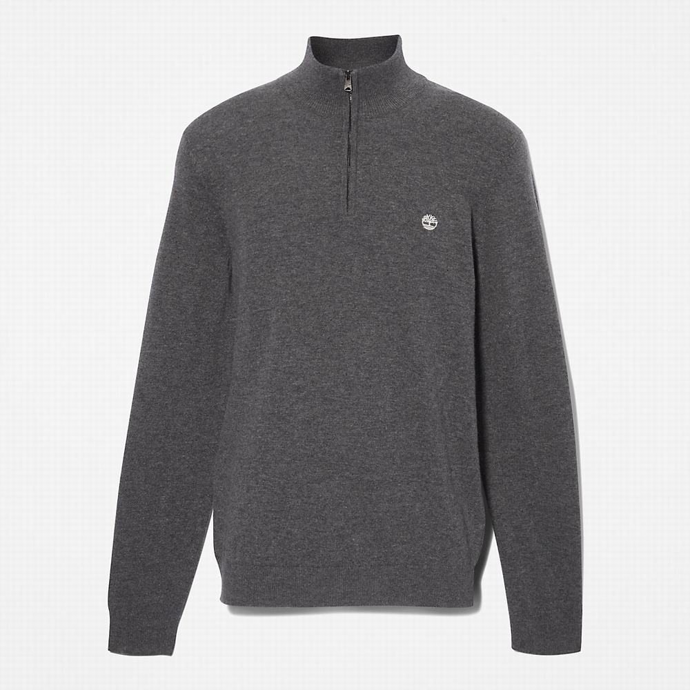 Timberland Cohas Brook Zip-neck Kazak Erkek Koyu Gri | TR-0578J