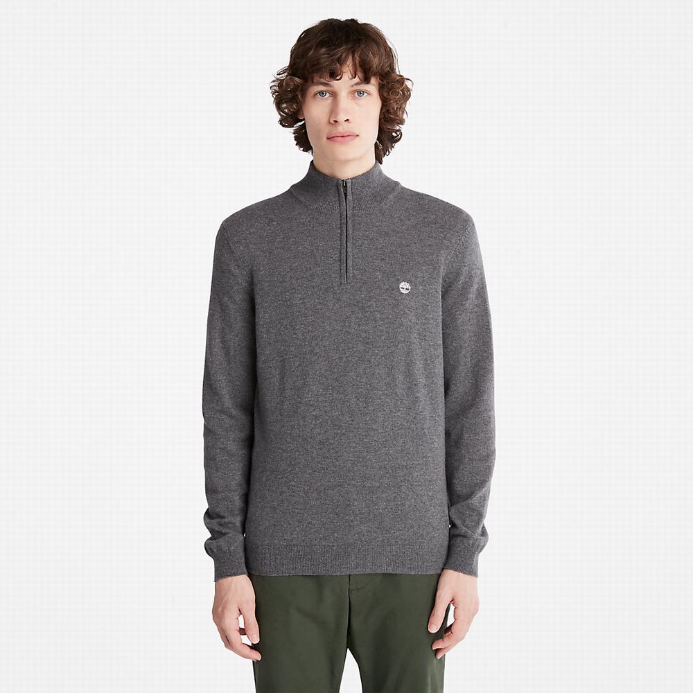 Timberland Cohas Brook Zip-neck Kazak Erkek Koyu Gri | TR-0578J