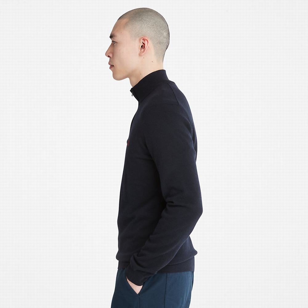 Timberland Cohas Brook Zip-neck Kazak Erkek Lacivert | TR-4957K