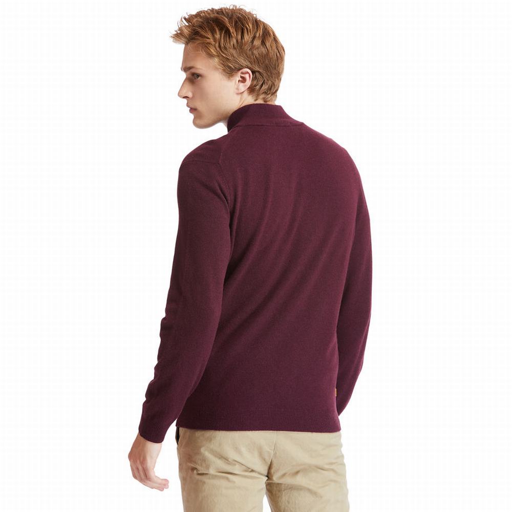 Timberland Cohas Brook Zip-neck Kazak Erkek Bordo | TR-7501B
